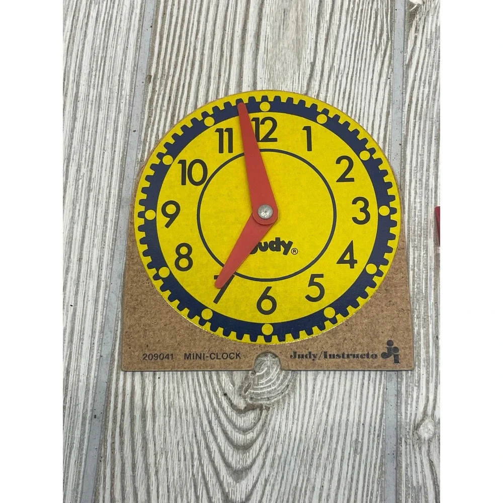 Judy Instructo Mini Clock 209041 Educational Teaching Toy Yellow Blue Red Hand